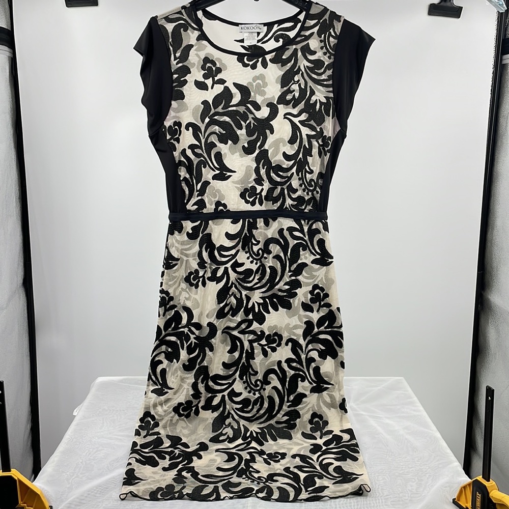 Kokoon embroidered black sheer baroque statement dress Size Medium